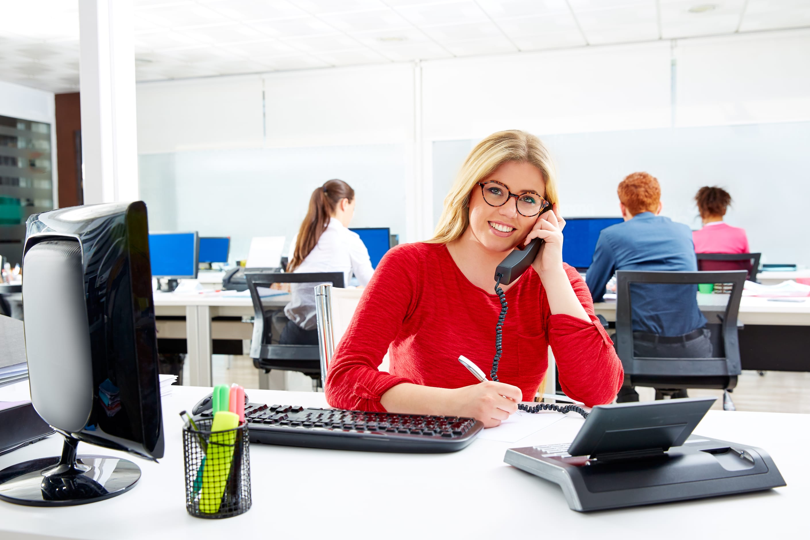 business people meeting around table with charts